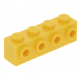 LEGO kocka 1x4 oldalán négy bütyökkel, sárga (30414)